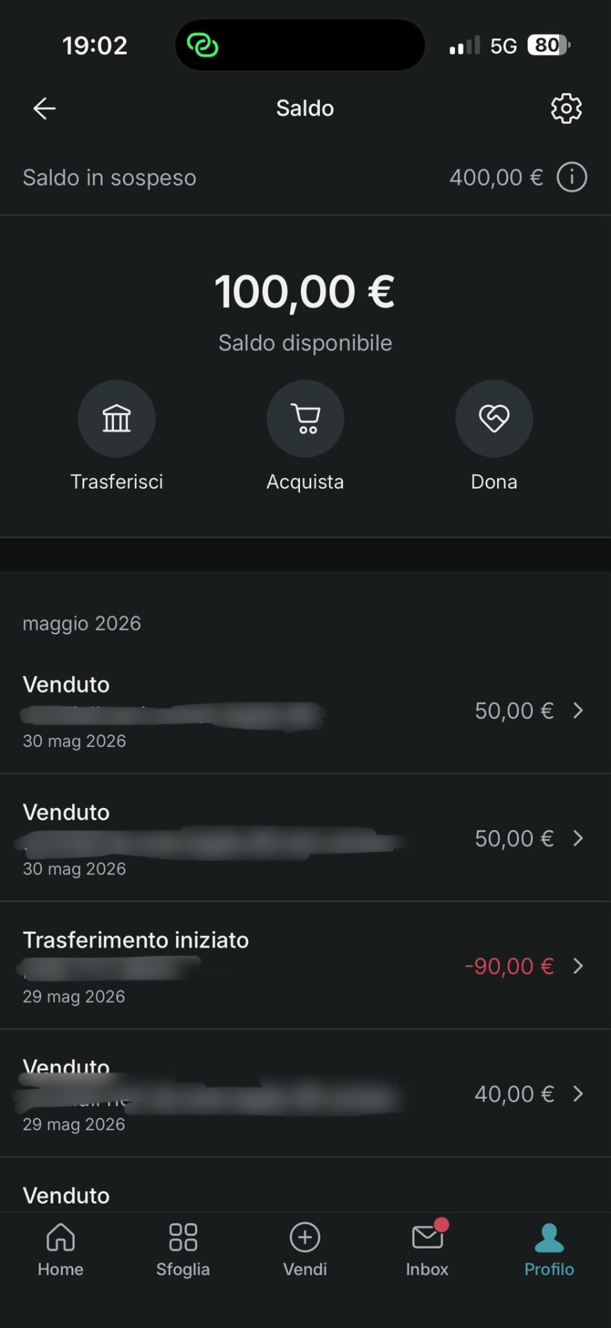 Vendita reale di un membro della community Resell Pro 7